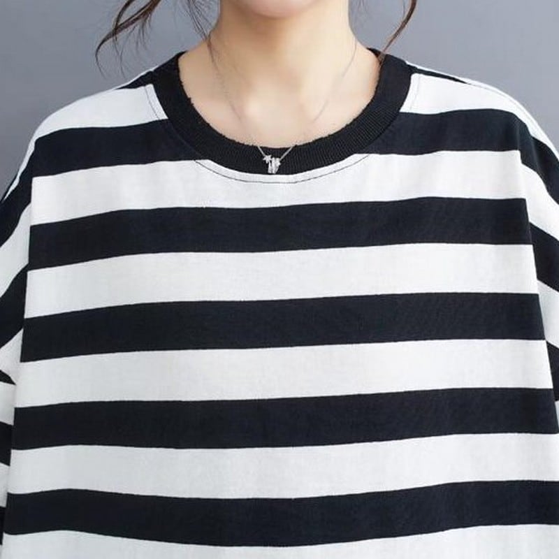 半袖ボーダーボックスTシャツ10554 | さらり＊ふわり