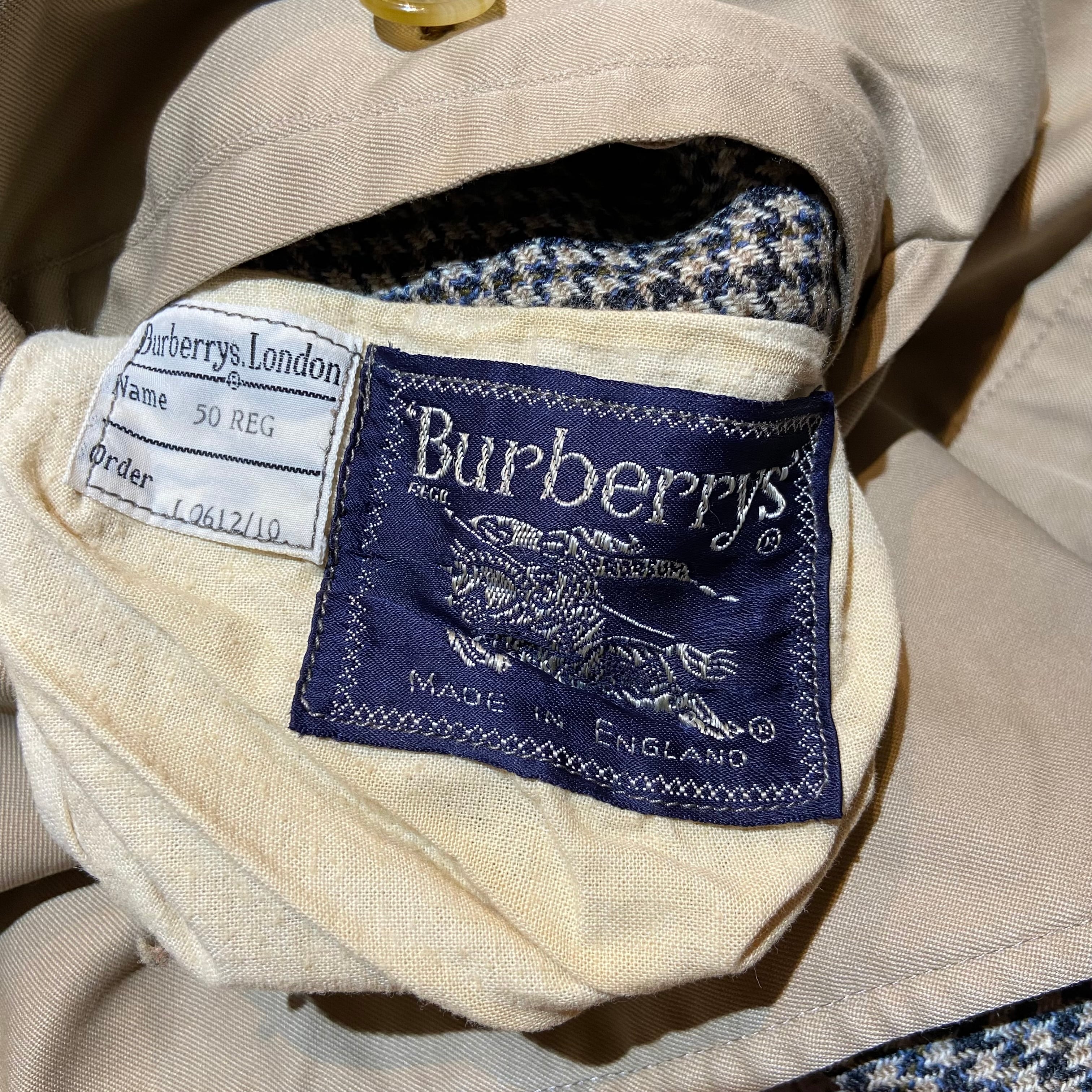 Burberrys' / バーバリー イングランド製 千鳥格子柄 リバーシブル バルカラーコート