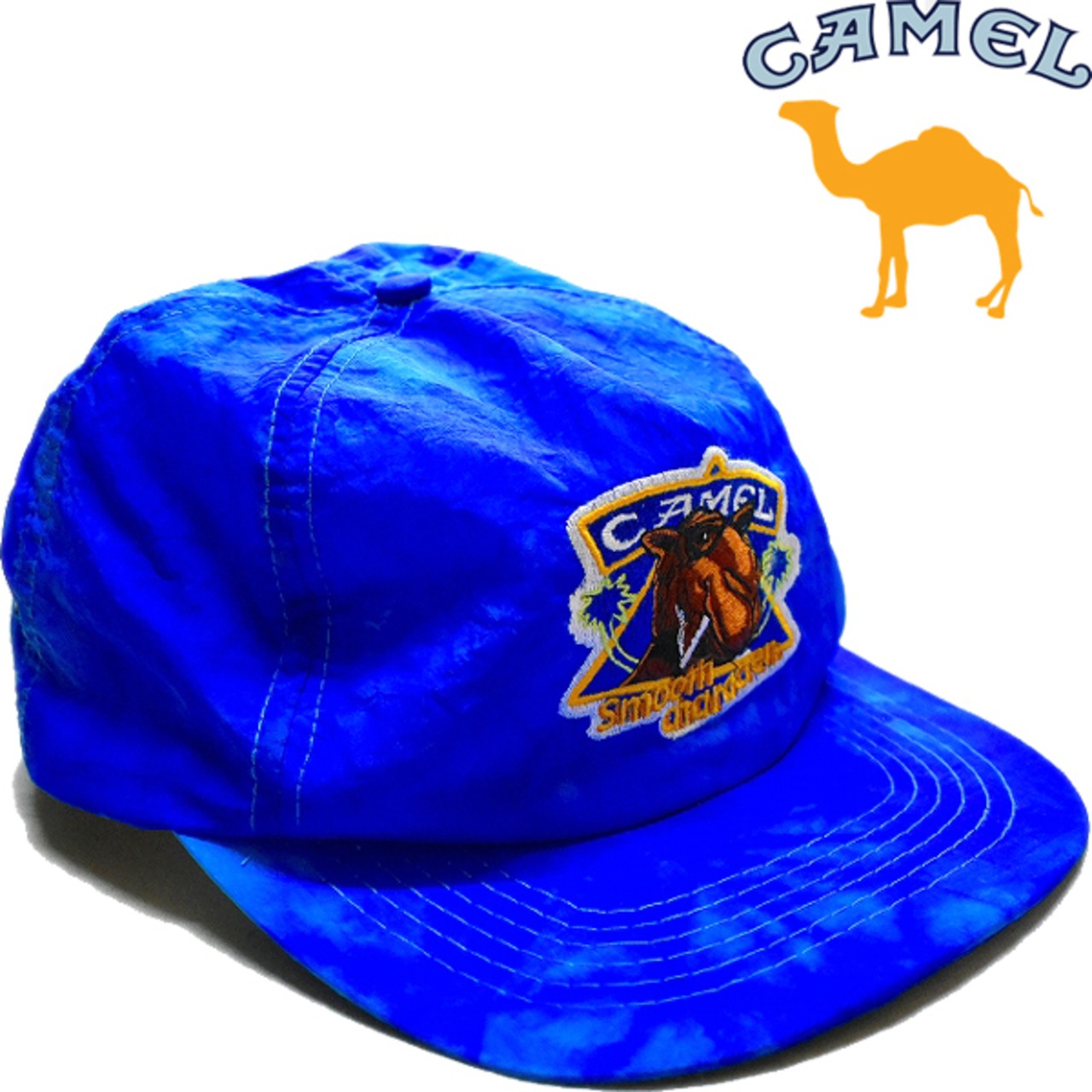 1点物◇ビンテージ90sキャメルCAMELタイダイ柄ナイロンキャップUSA古着 