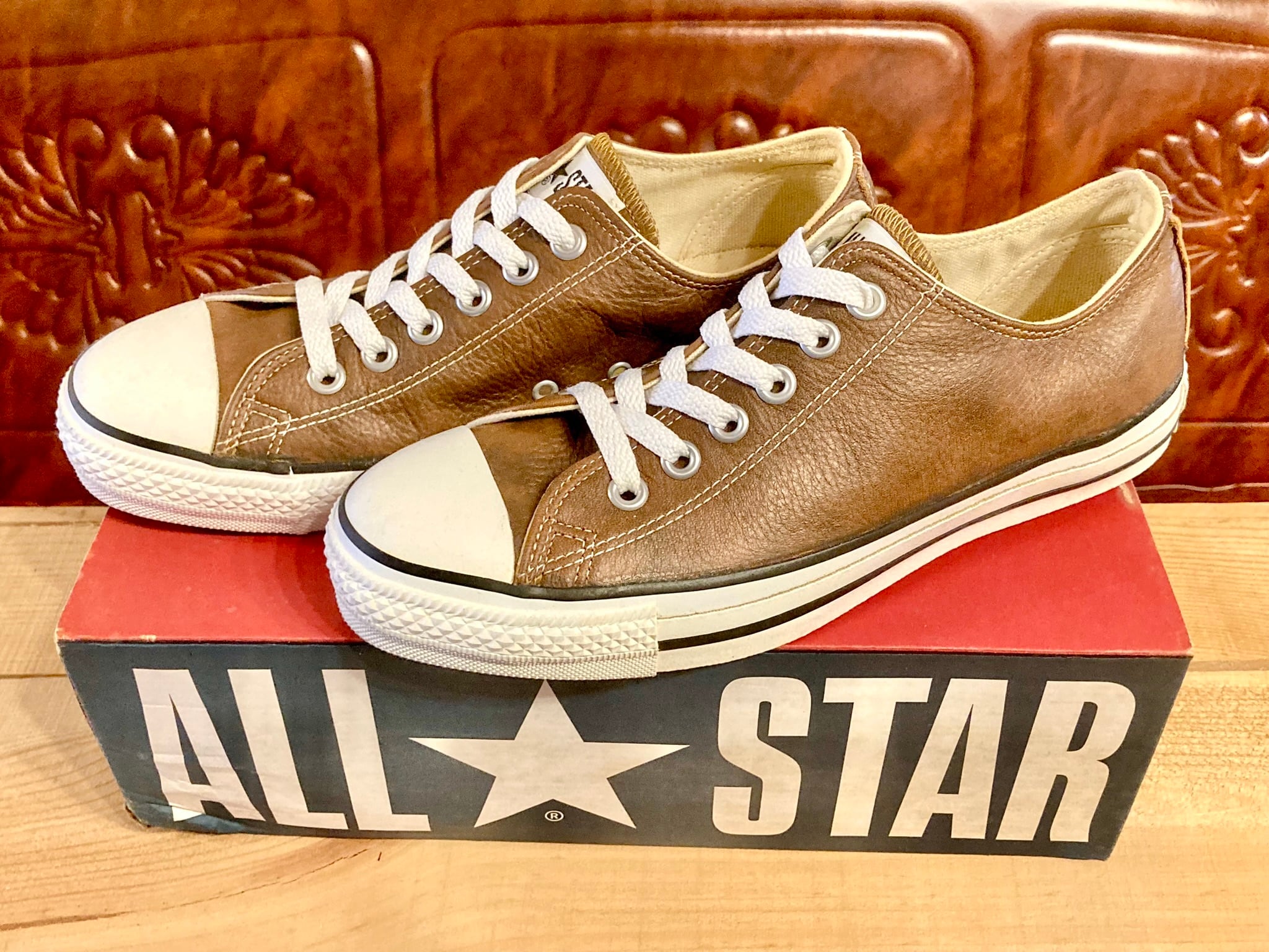 converse（コンバース） ALL STAR LEATHER（オールスター レザー）ブラウン 7.5 26cm 90s USA 239 |  freestars powered by BASE