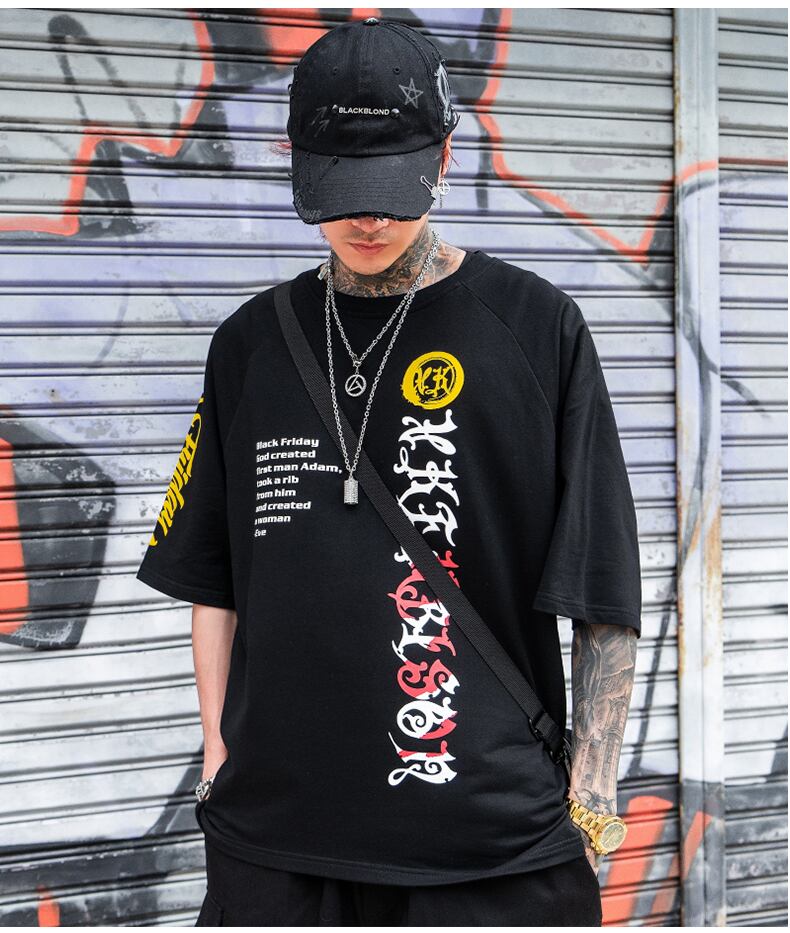 全2色 Tシャツ カットソー プリント カジュアル ストリート 