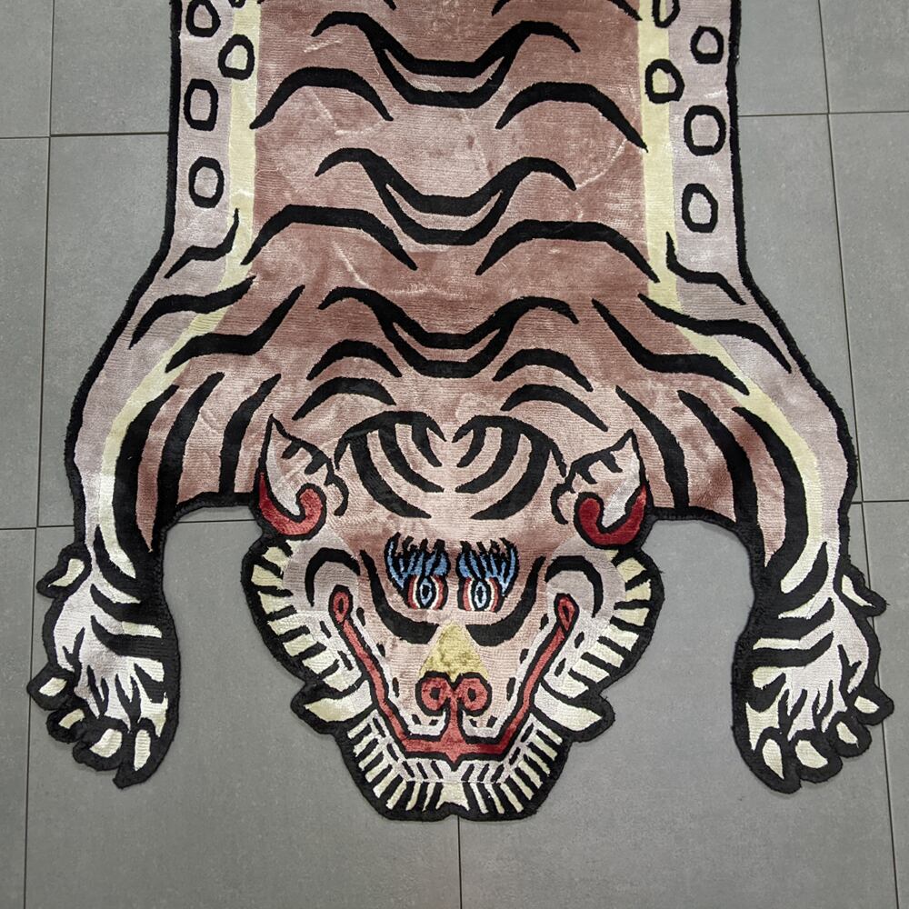 Tibetan Tiger Rug (Lサイズ シルク ココアブラウン 045) チベタン