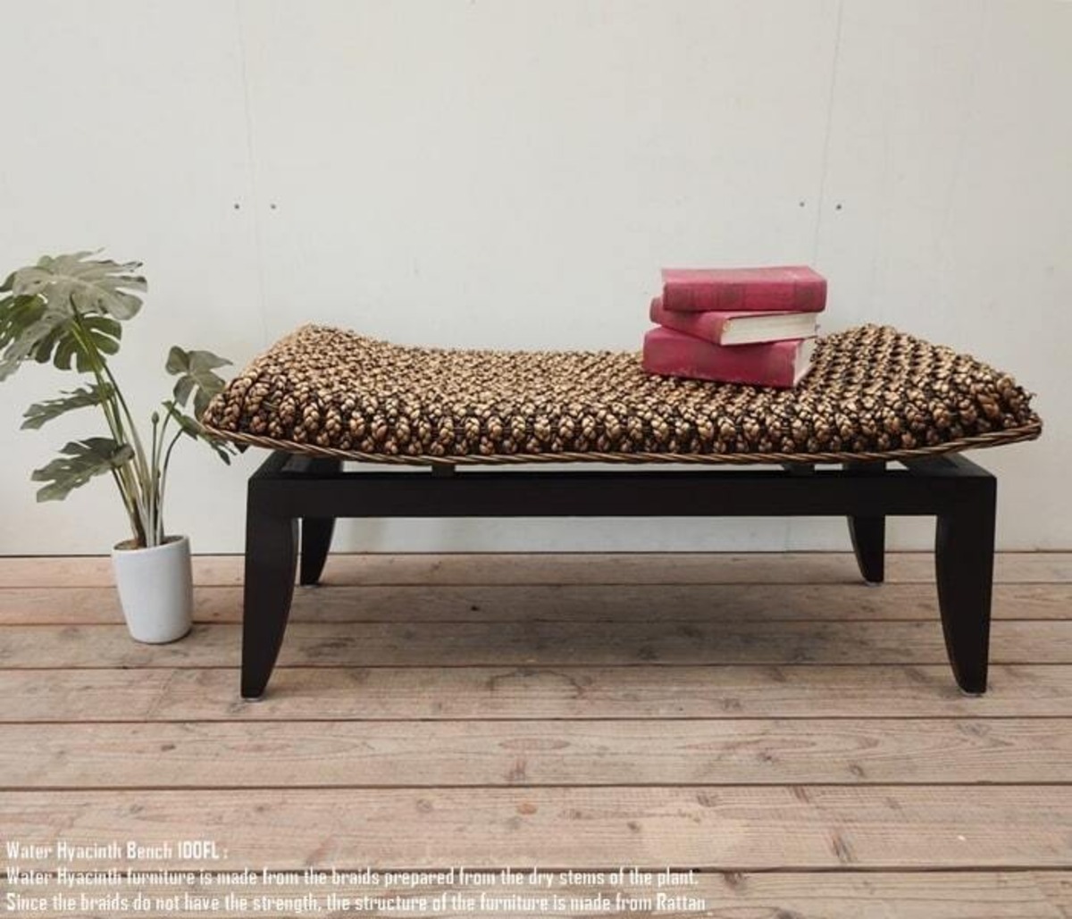 ウォーターヒヤシンス ベンチ 100cm FL DB アジアン家具 アジアン 