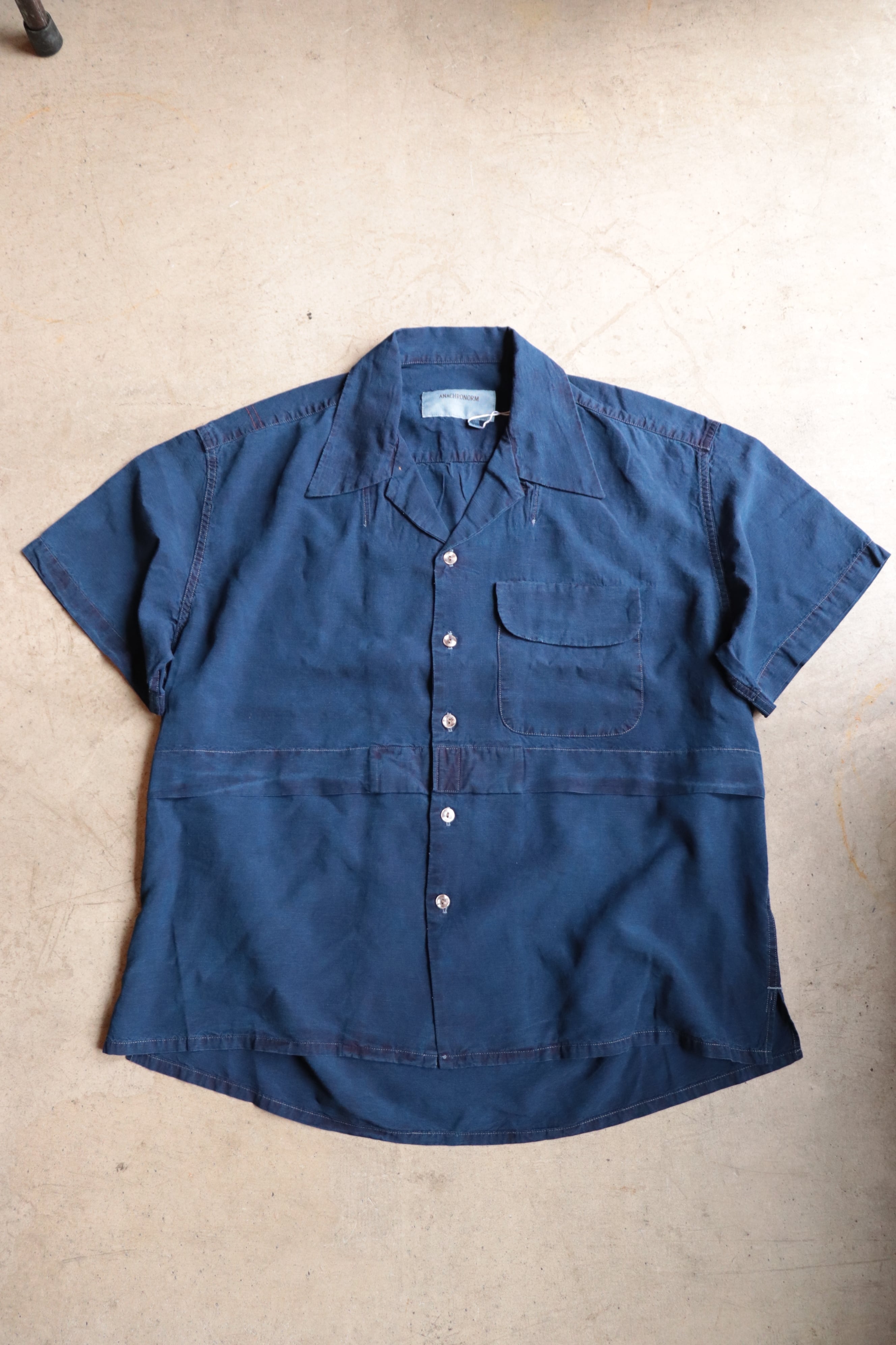 ANACHRONORM/アナクロノーム S/S ReSIZE OPEN COLLAR SHIRT INDIGO DYE