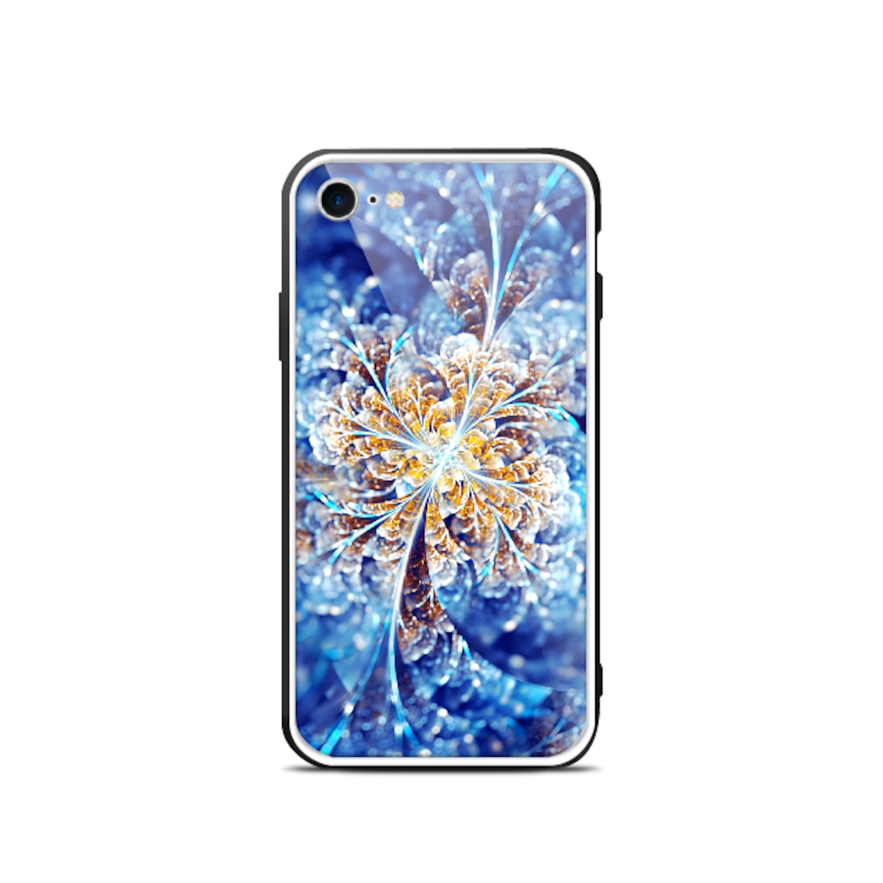 氷花 - 和風 強化ガラスiPhoneケース