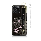 夜桜 - 和風 立体型 ハンドベルト付ソフトiPhoneケース / T007000SBK【Three-dimensional】