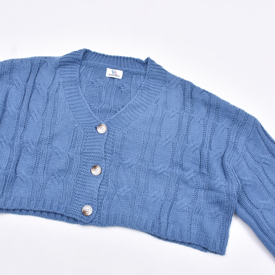 Canaria&Daffodil　　vネック カーディガン　ケーブル ファインゲージ ケーブルニット Vネックカーディガン