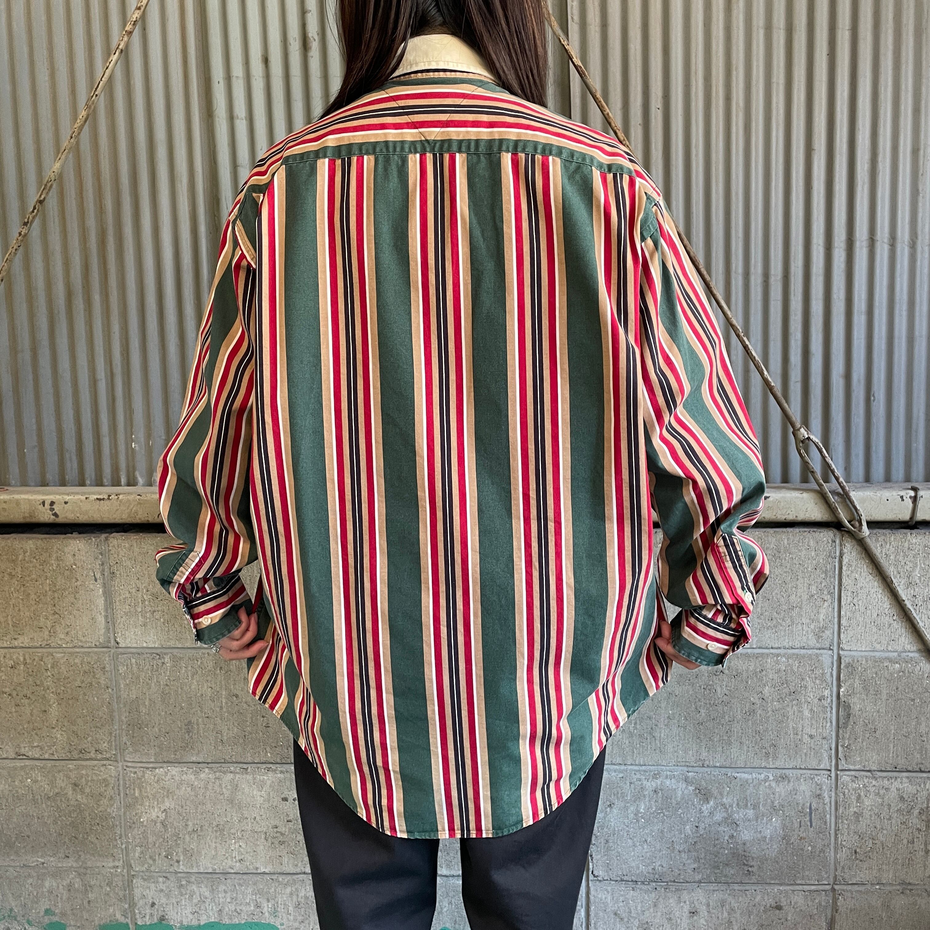 90年代 TOMMY HILFIGER トミーヒルフィガー 長袖 マルチストライプ 