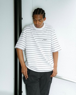 SUMARI HEMCODE OG MULTI BORDER T-SHIRT WHITE