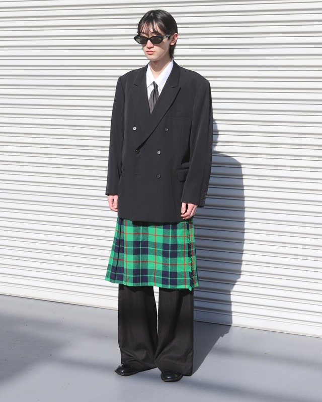 check wrap skirt