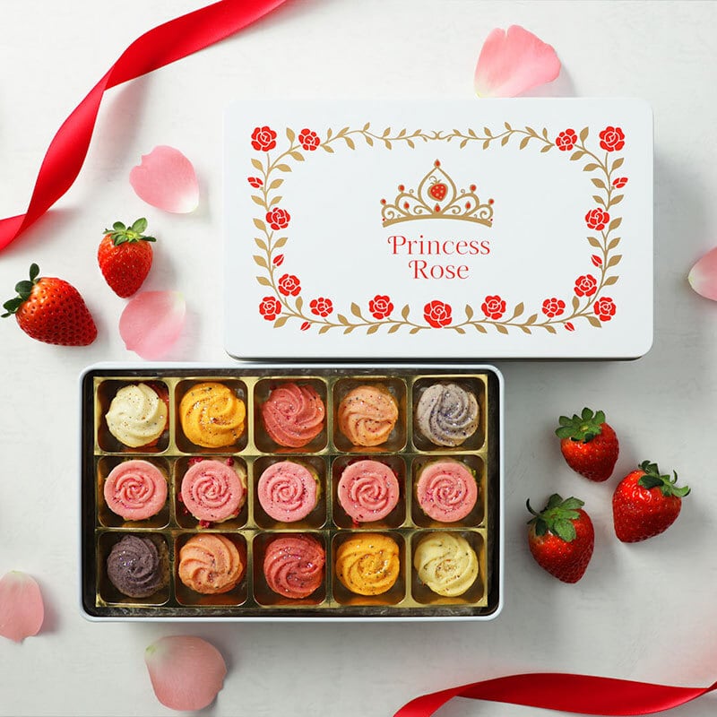 プリンセスローズ「ブーケ缶」 ~苺のエアリーサンド~