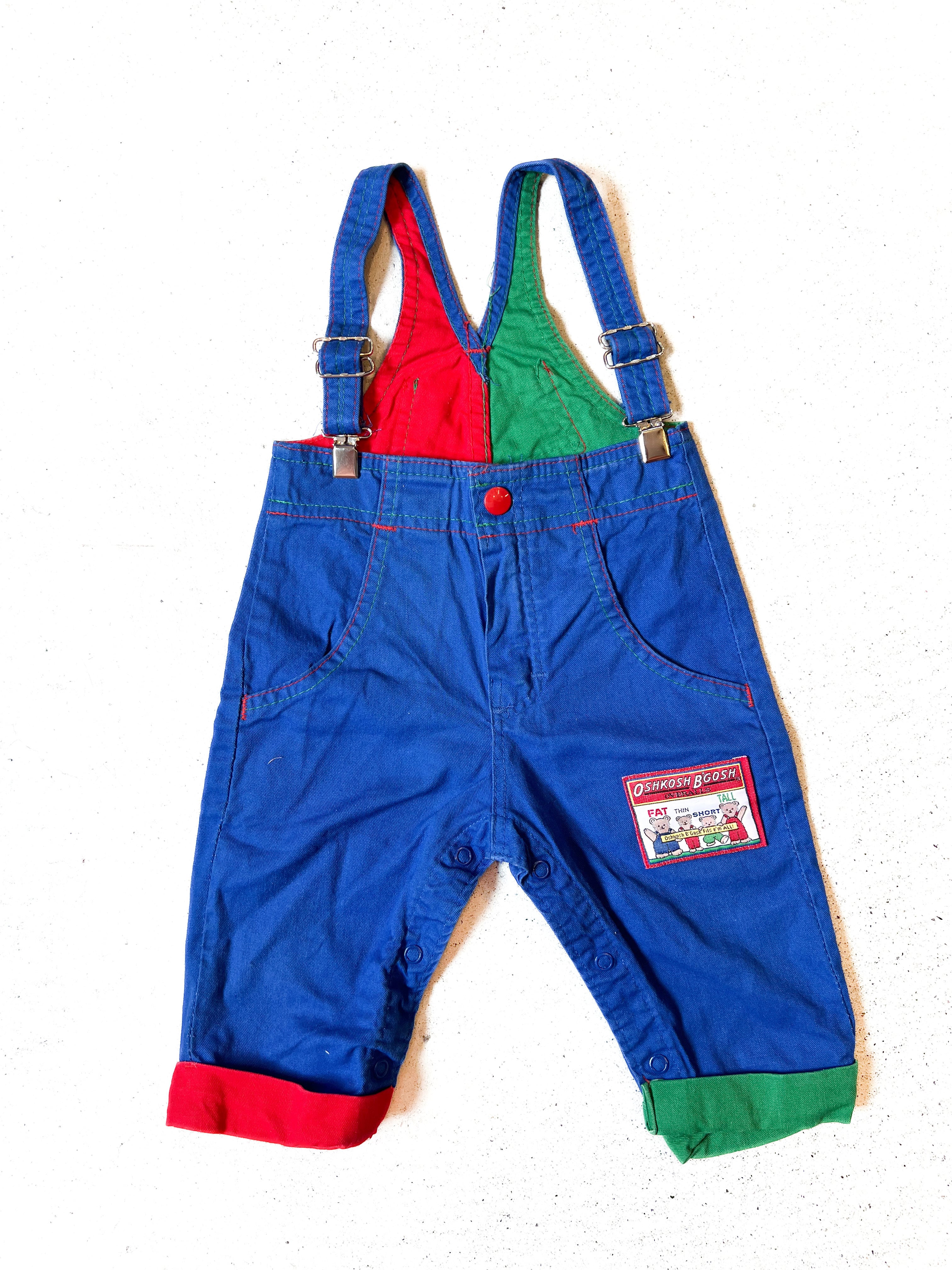 【50-60cm】VINTAGE 80'S オシュコシュ トリコロール オーバーオール【b192】