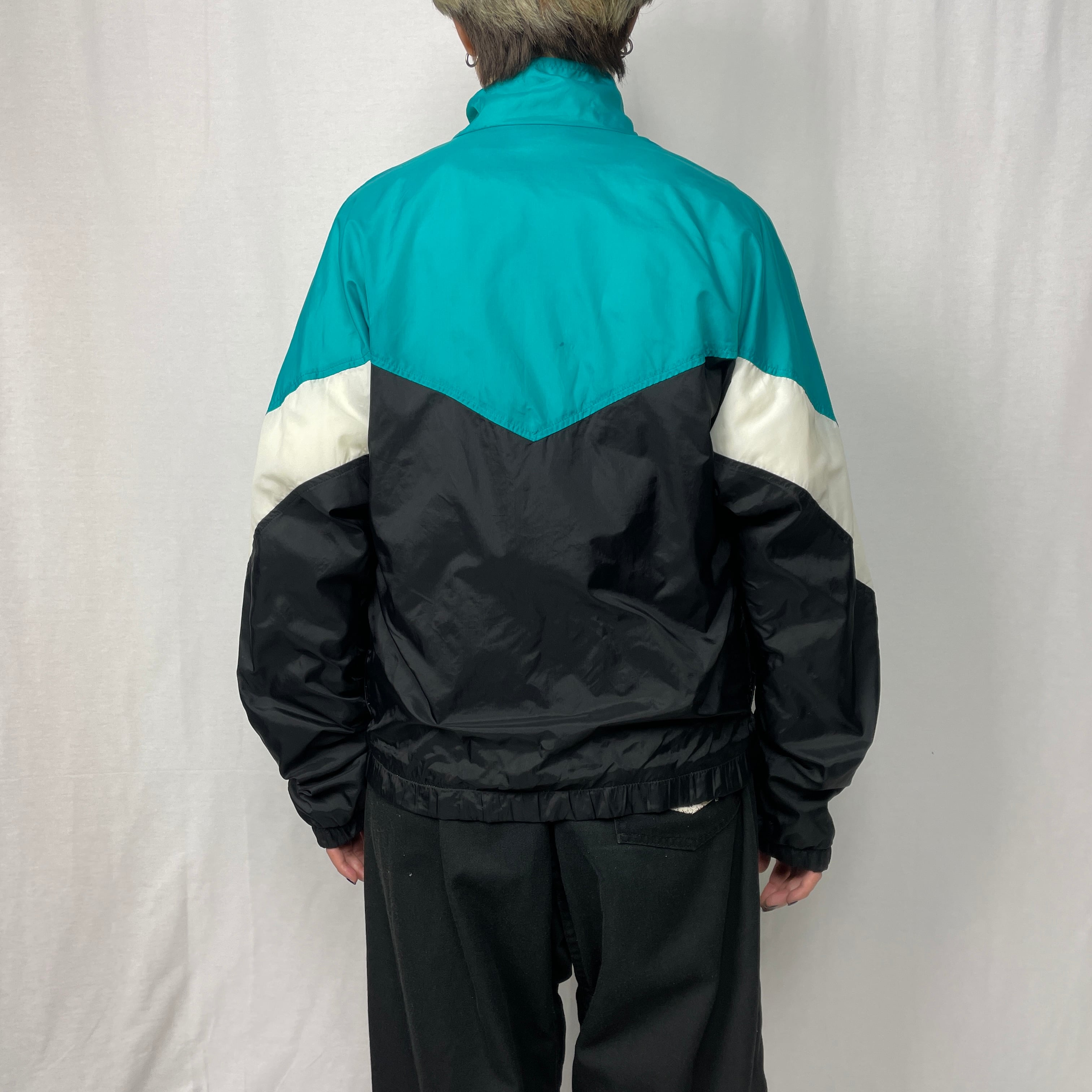 90's NIKEナイキ銀タグ刺繍ロゴトラックジャケット