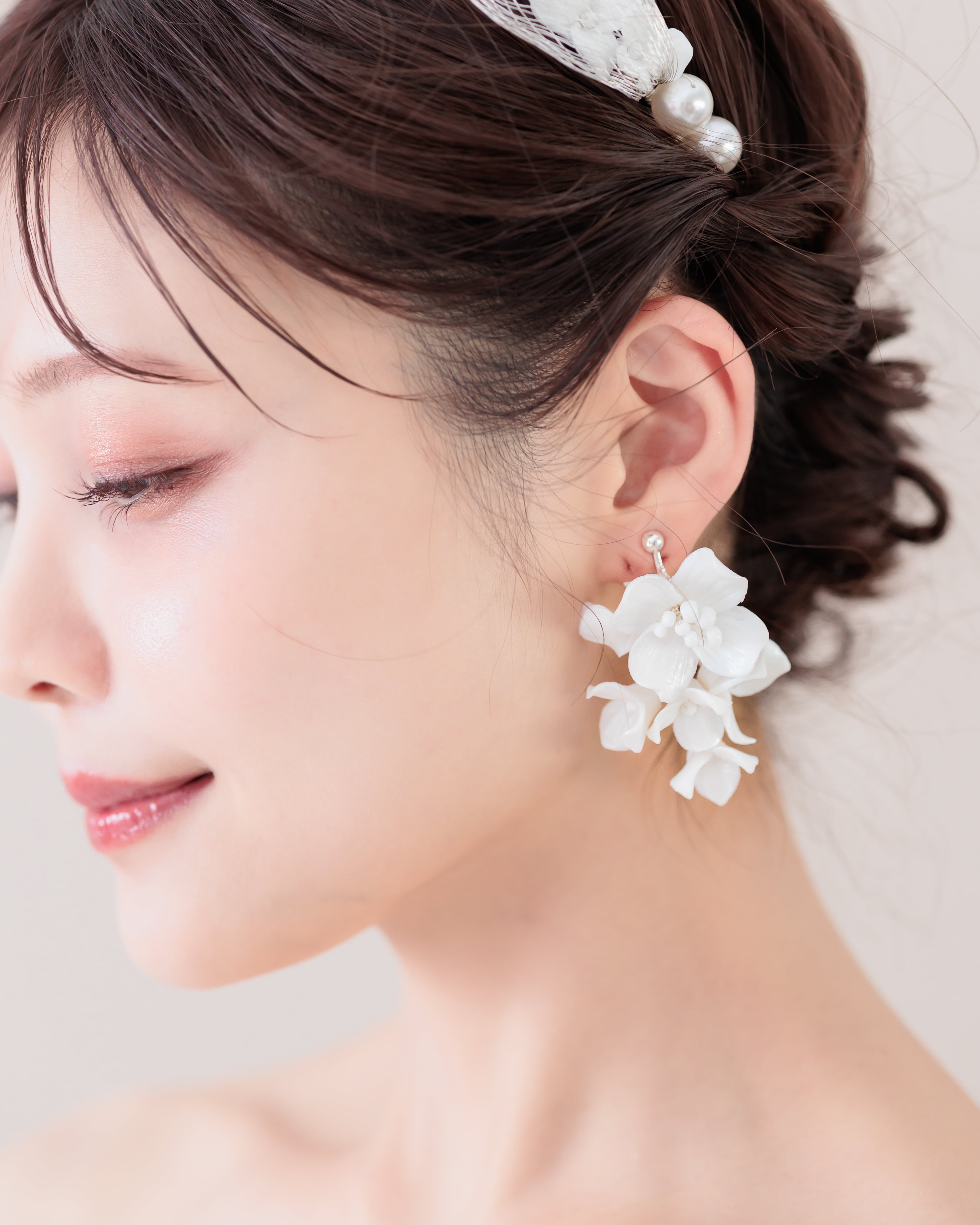 フラワービジュブライダルピアス/イヤリング【AE2505-22