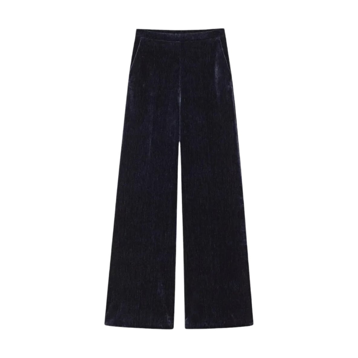 forte_forte VELOUR FLARE PANTS NAVY