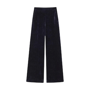 forte_forte VELOUR FLARE PANTS NAVY