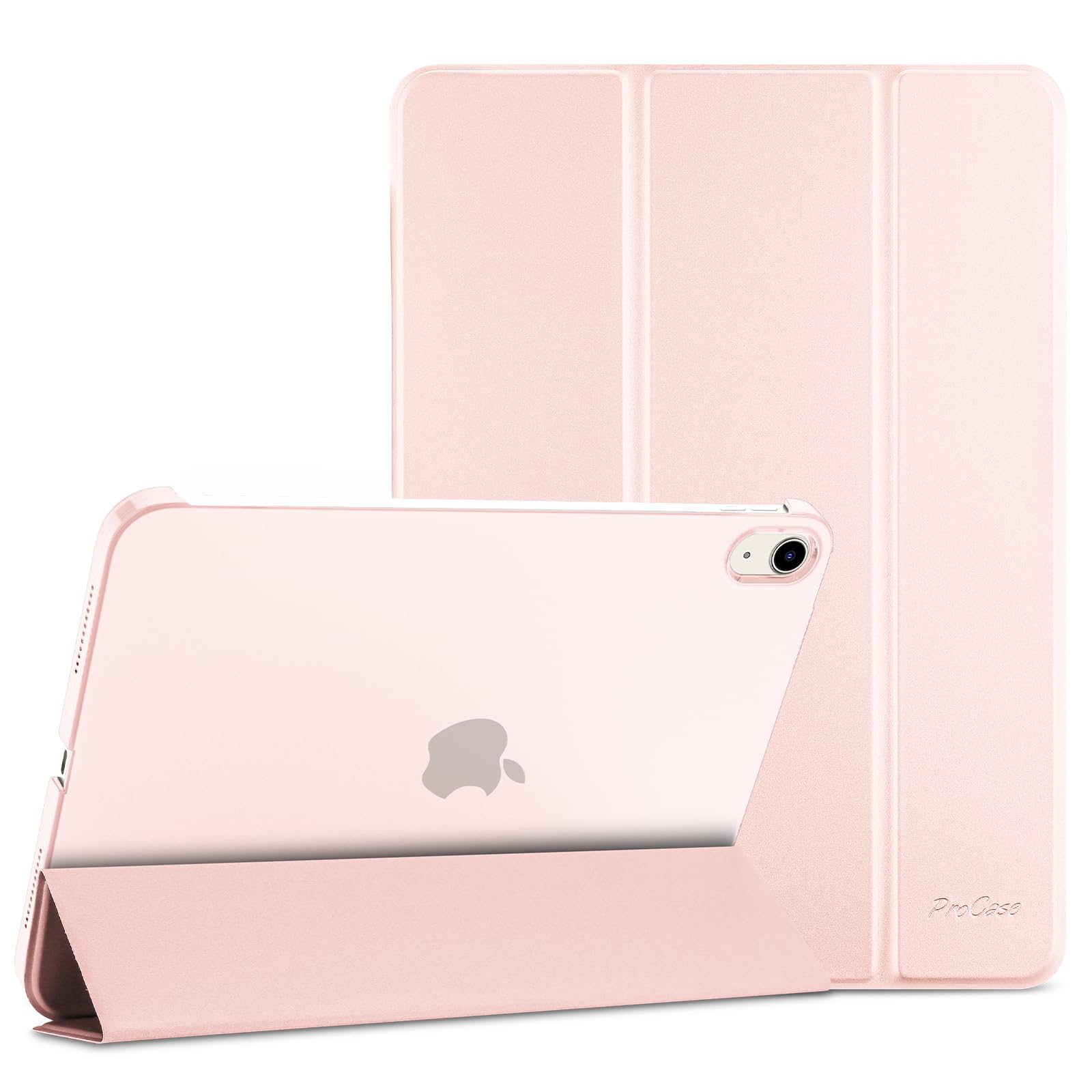 ProCase iPad 11世代/10世代 ケース iPad(A16)11インチ 2025/10.9インチ 2022通用 軽量 耐衝撃 三つ折り スタンド スマートカバー(ライトピンク)