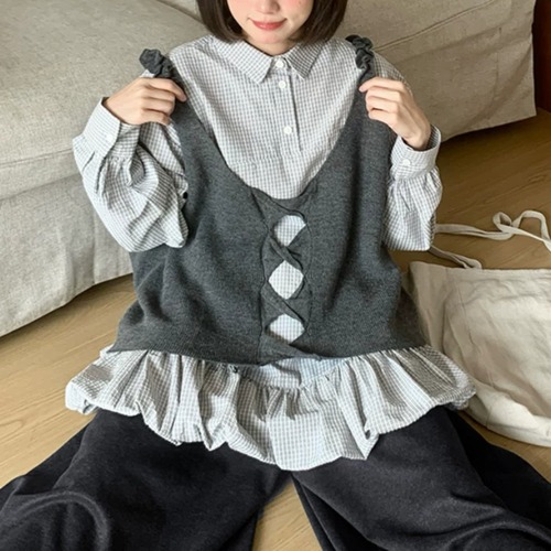 フロントクロス ニットベスト ・12538