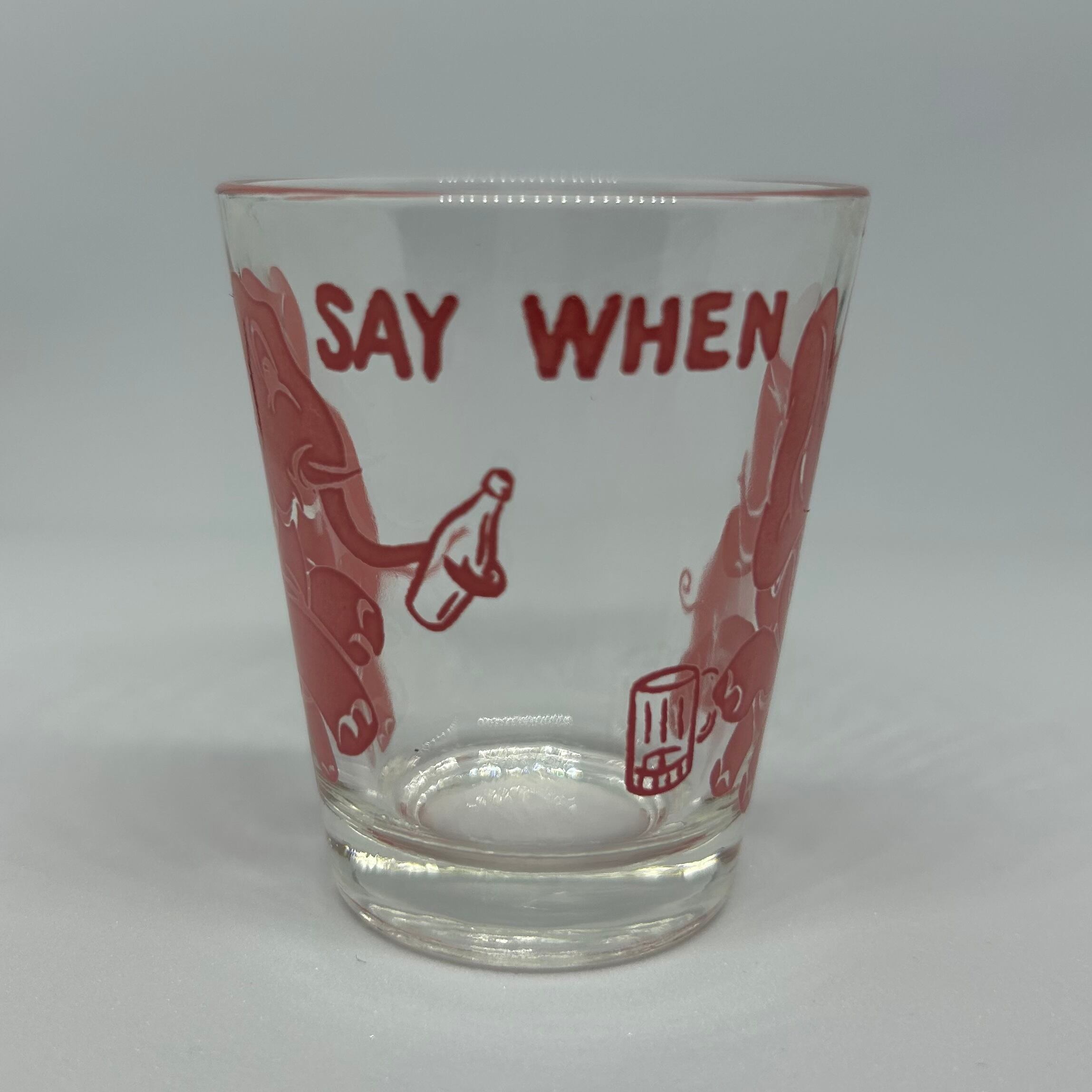 Vintage Hazel Atlas Pink Elephant Shot Glass/ショットグラス