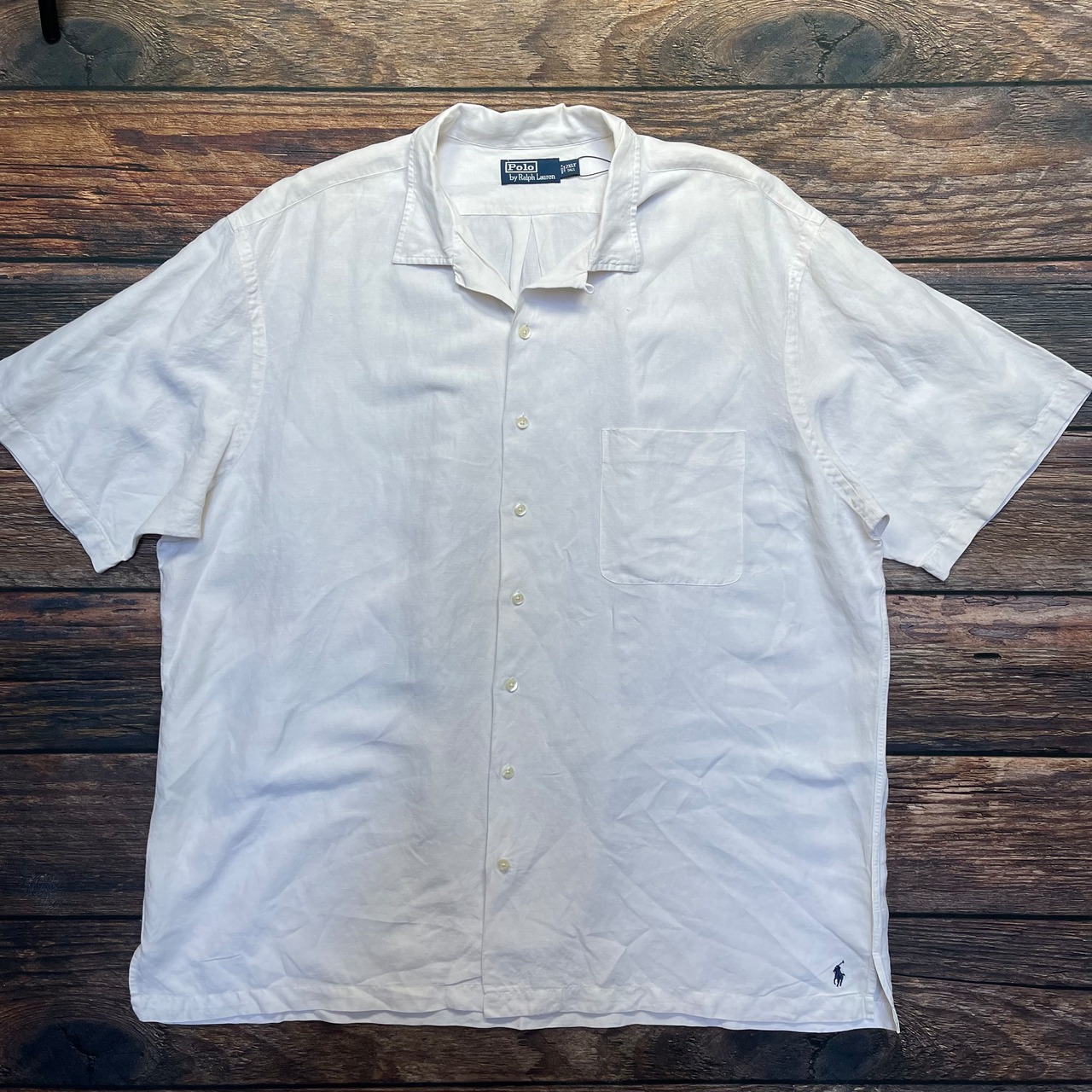 ラルフローレン オープンカラーシャツ 半袖リネンシルクシャツ 2XL 