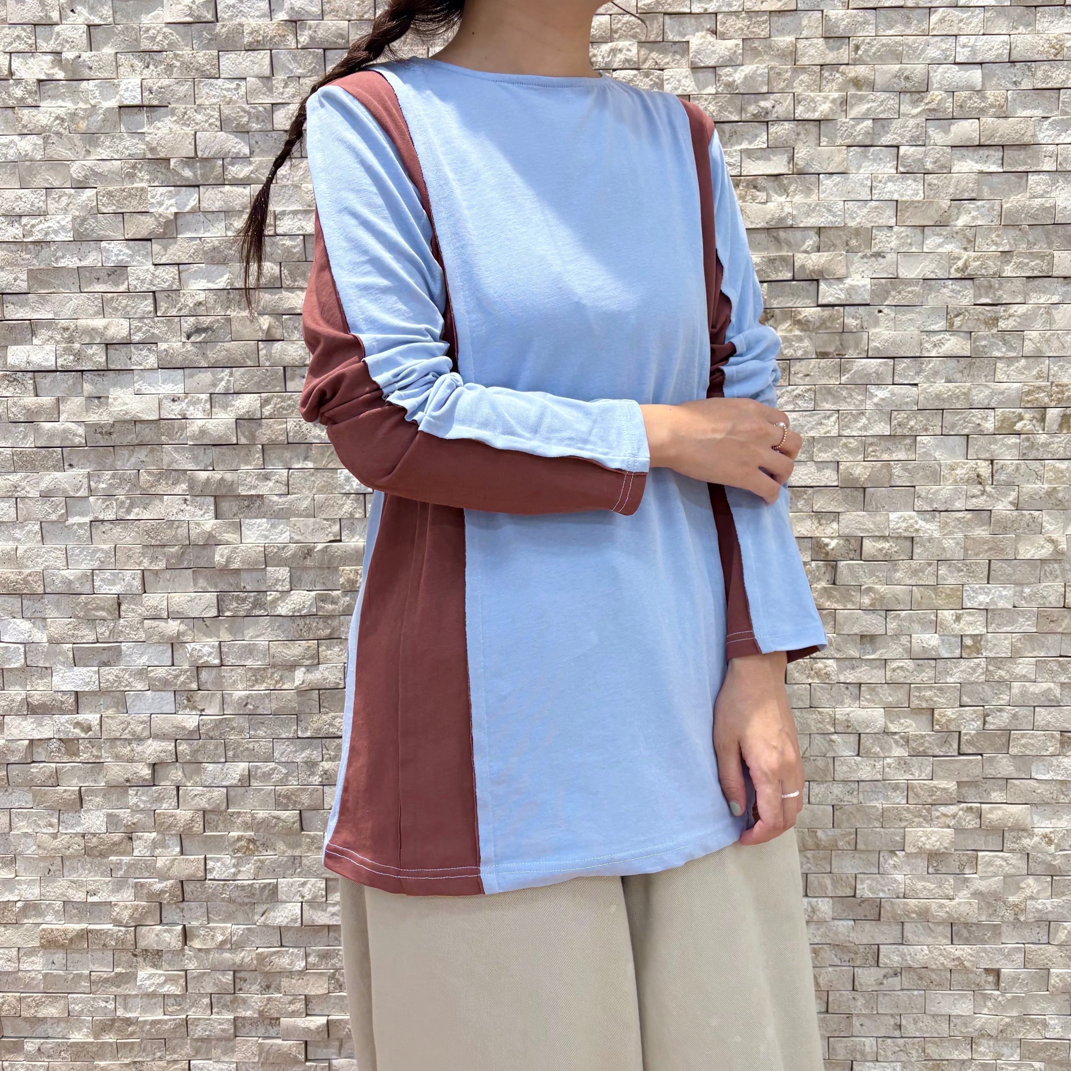 【akane】配色2重タッチプルオーバー(25228-1563)