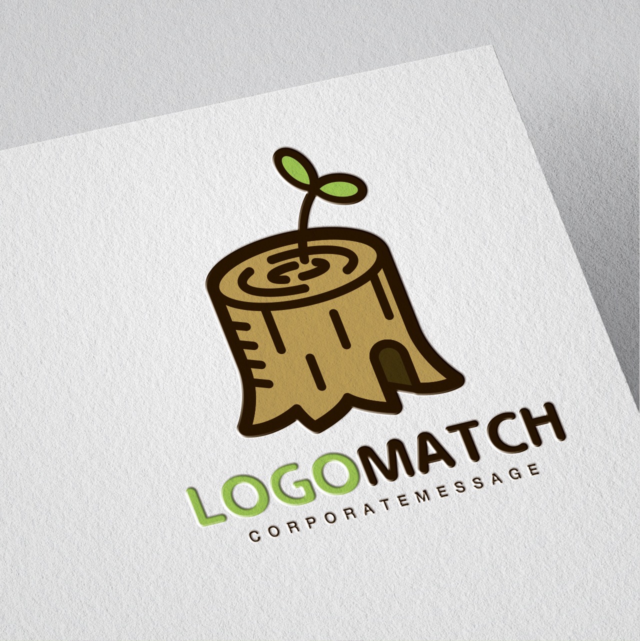 芽生える切り株の家のロゴ