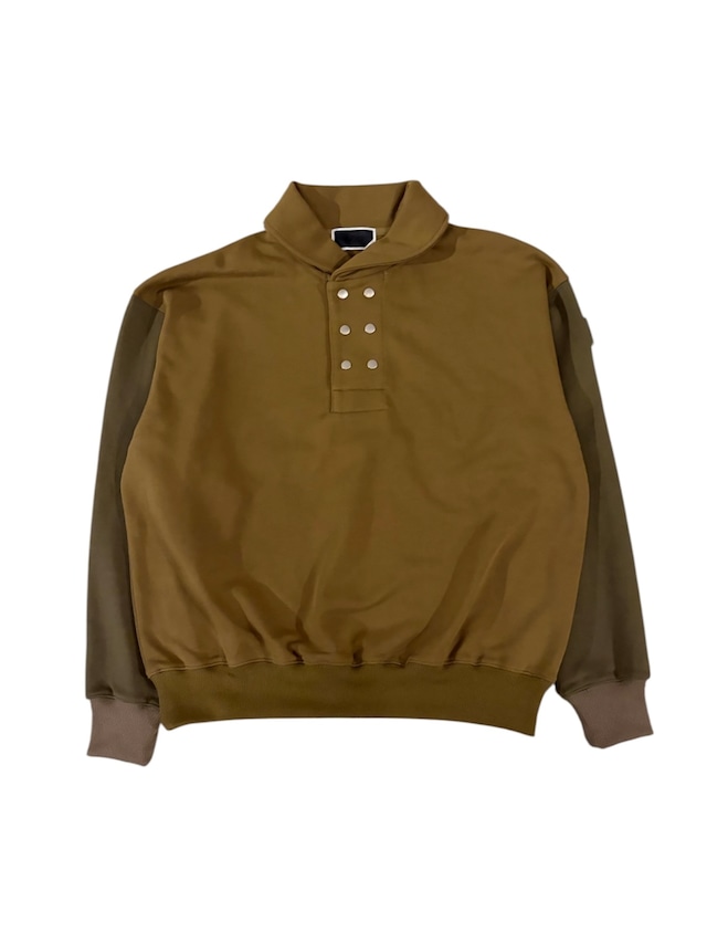 PHINGERIN【DOUBLE SHAWL-COLLAR SWEATSHIRT OLIVE DRAB】