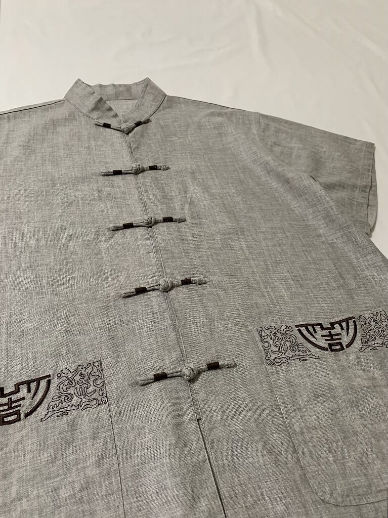 1980~90's Embroidery Design Short Sleeve China Shirt Jacket