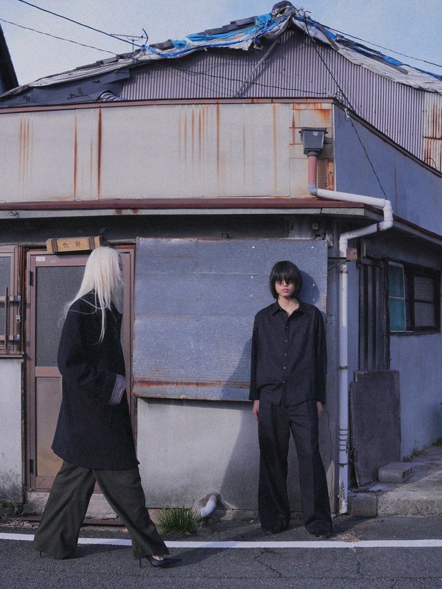 Ex. SASAKI SATORU single tuck wide trousers / Black
