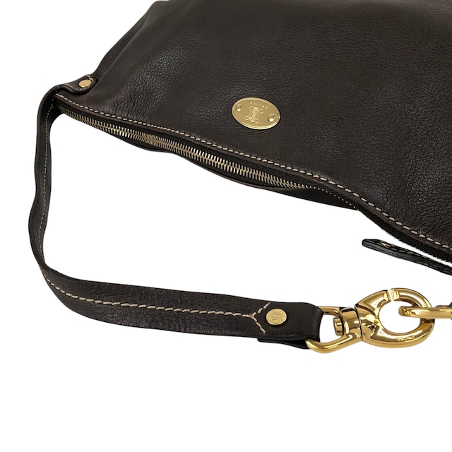 CELINE セリーヌ ハンドバッグ ブラウン トリオンフ レザー ミニバッグ vintage ヴィンテージ オールド yat2yf