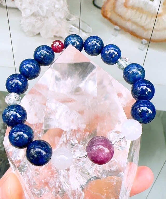 宙色の願い・知性と本能✨ルビー × ムーンストーン × ラピスラズリ ブレスレット