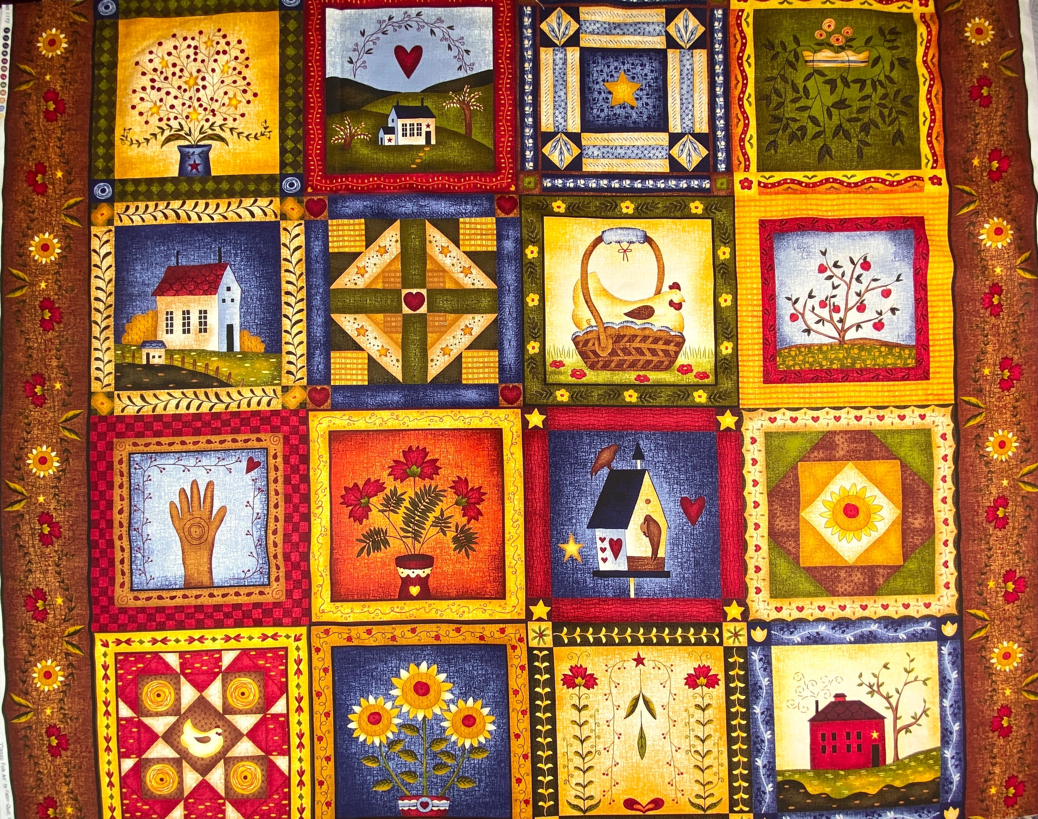 USAコットン ヴィンテージ Classic Folk アメリカンフォークアート