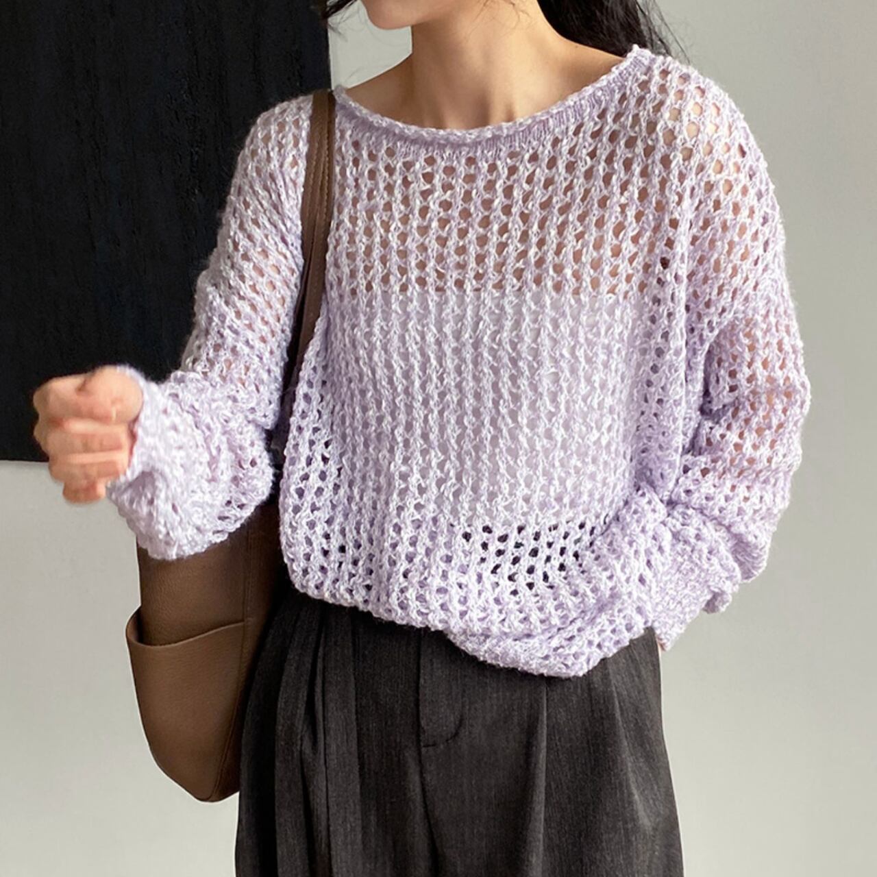 かぎ編みルーズニット a0441