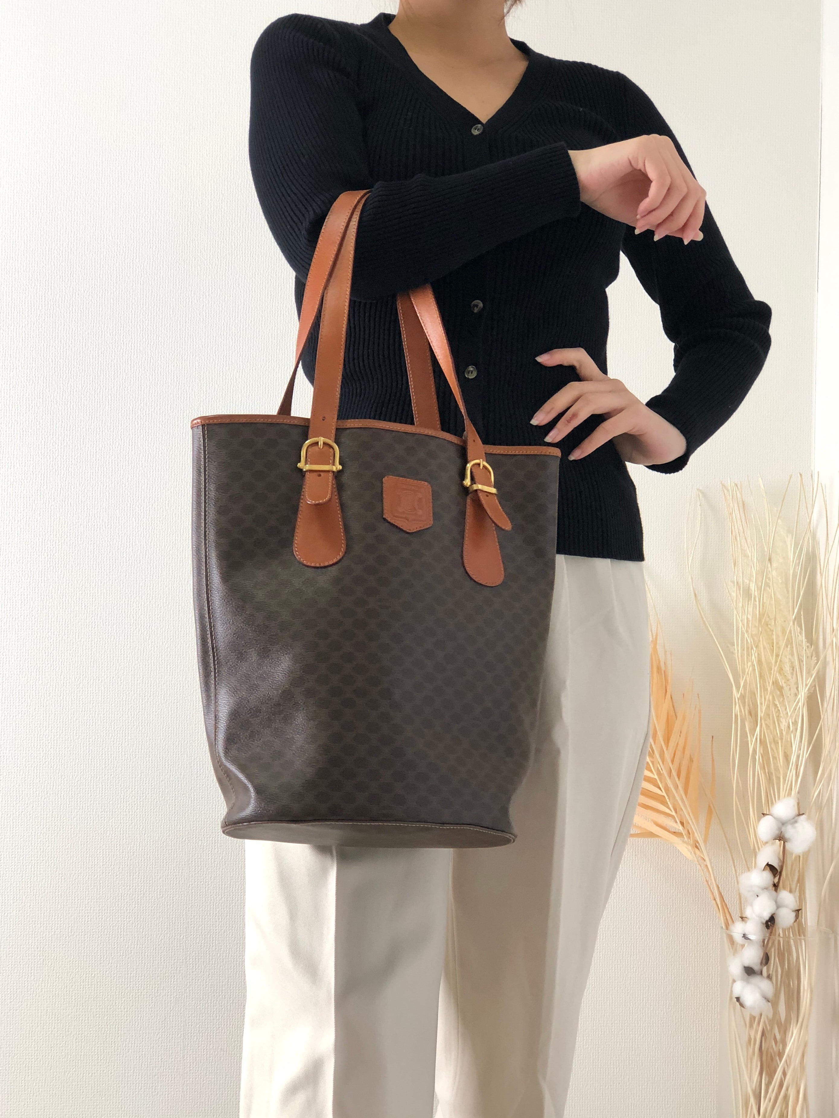 CELINE セリーヌ トートバッグ ブラウン短925cm長100cm - トートバッグ