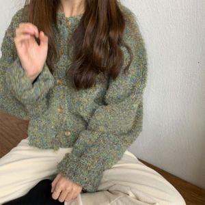 ミックスグリーンカーディガン A01250