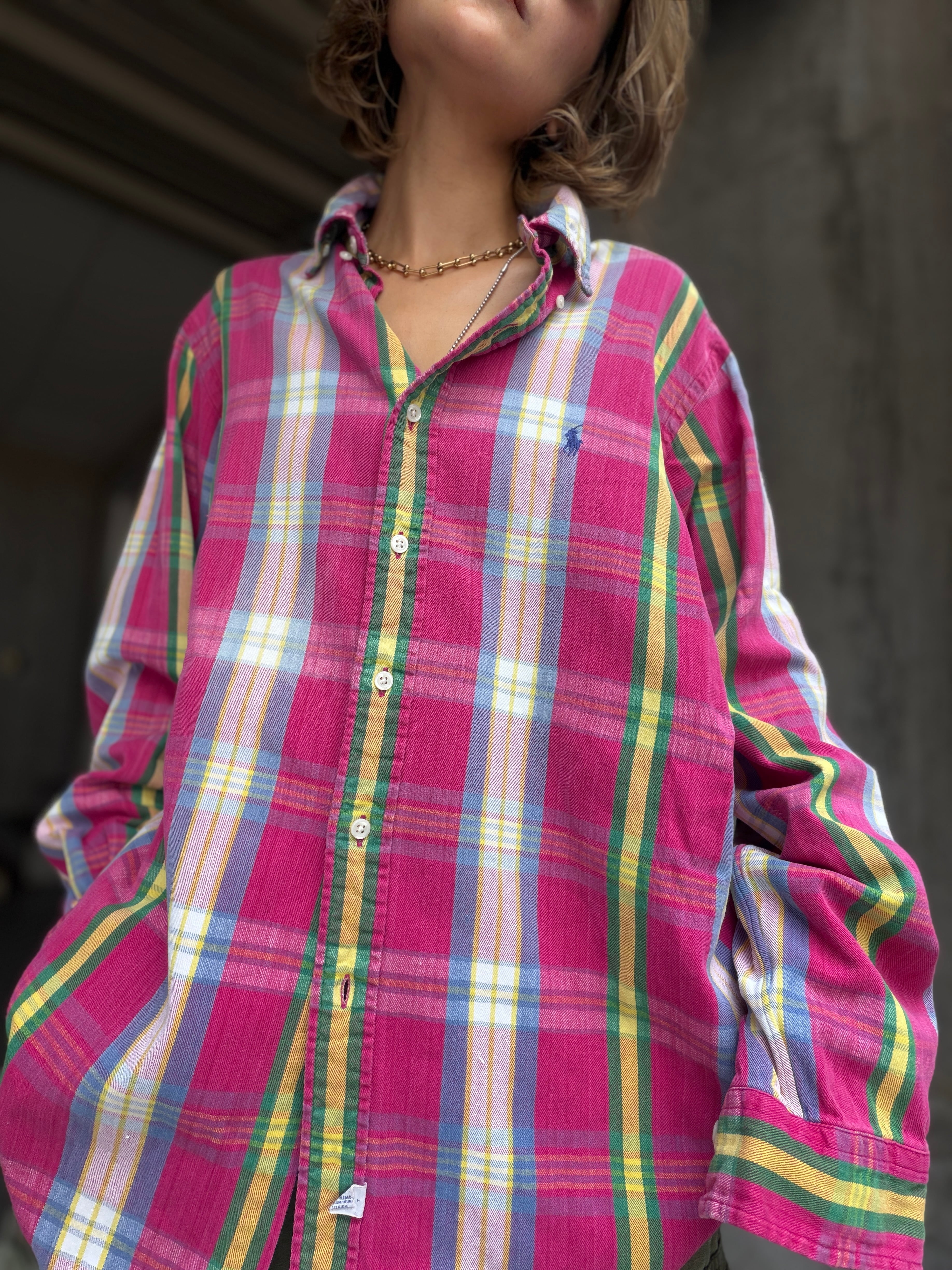 (SH1463)Ralph Lauren cotton BD check shirt