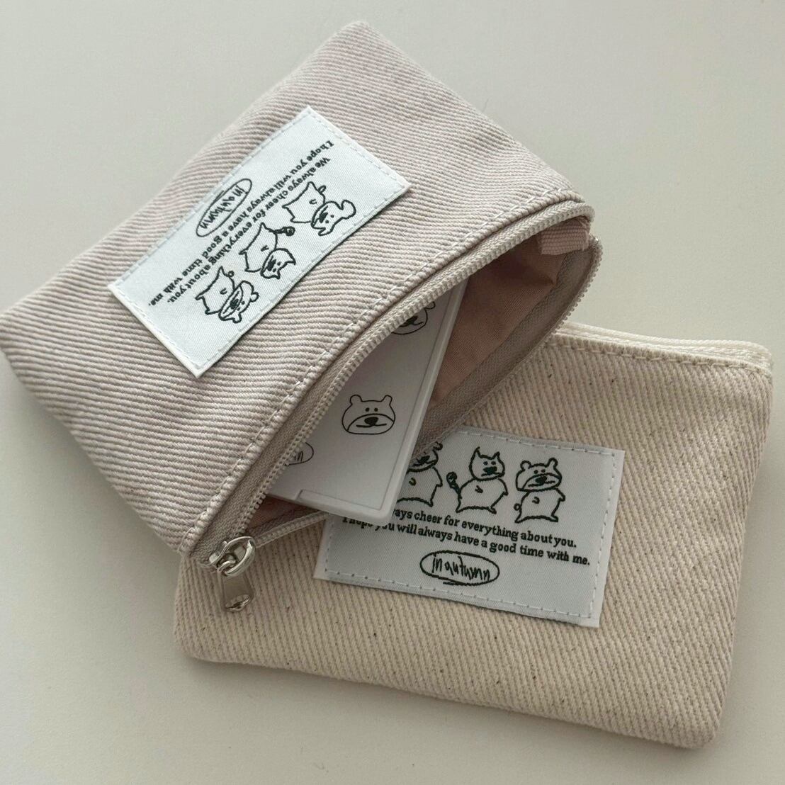in autumn] Nerdy Friends カード ポーチ（全2色） | moim - 韓国雑貨