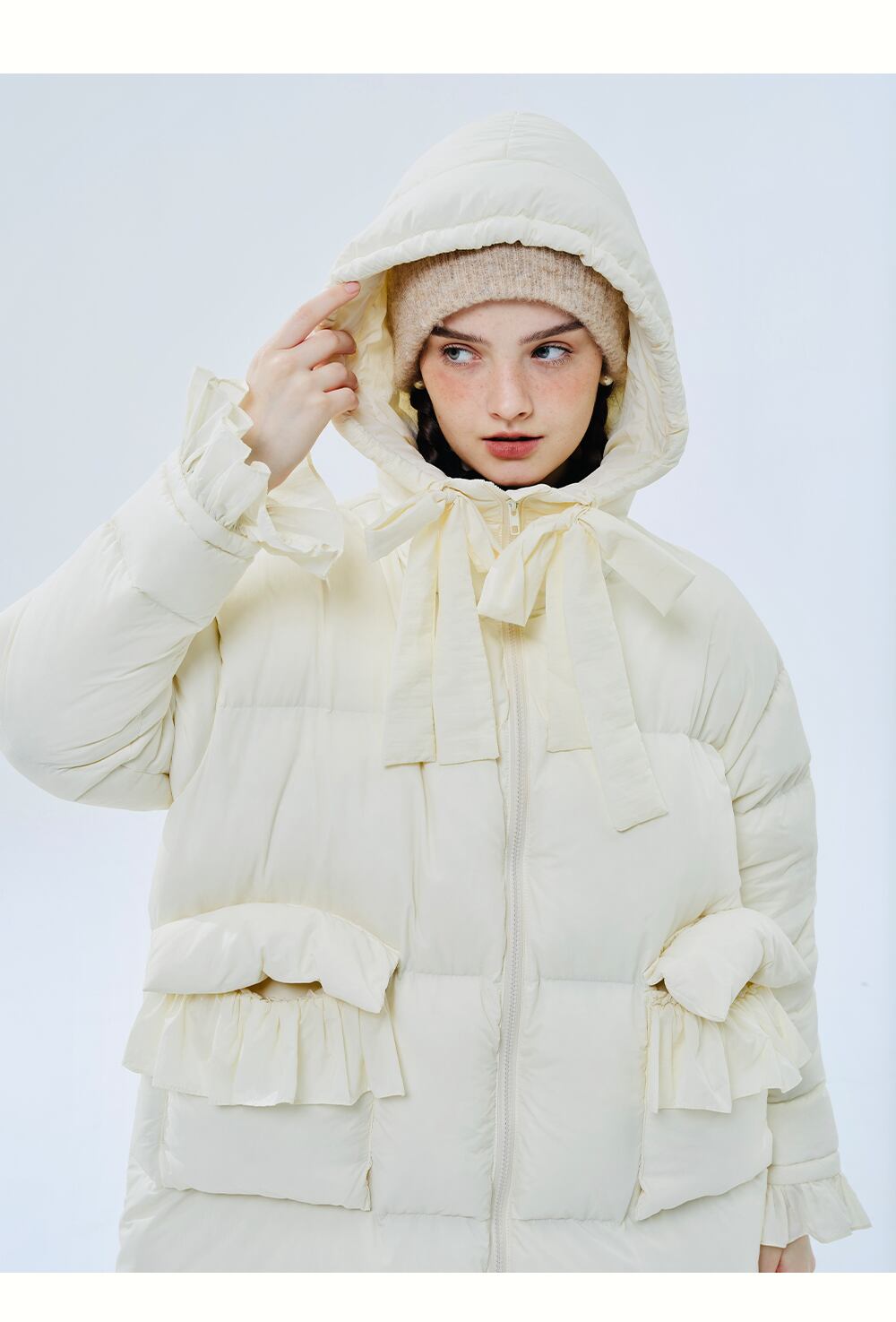 imakokoni 3color オリジナルリボンデザインジャケットコート 234382