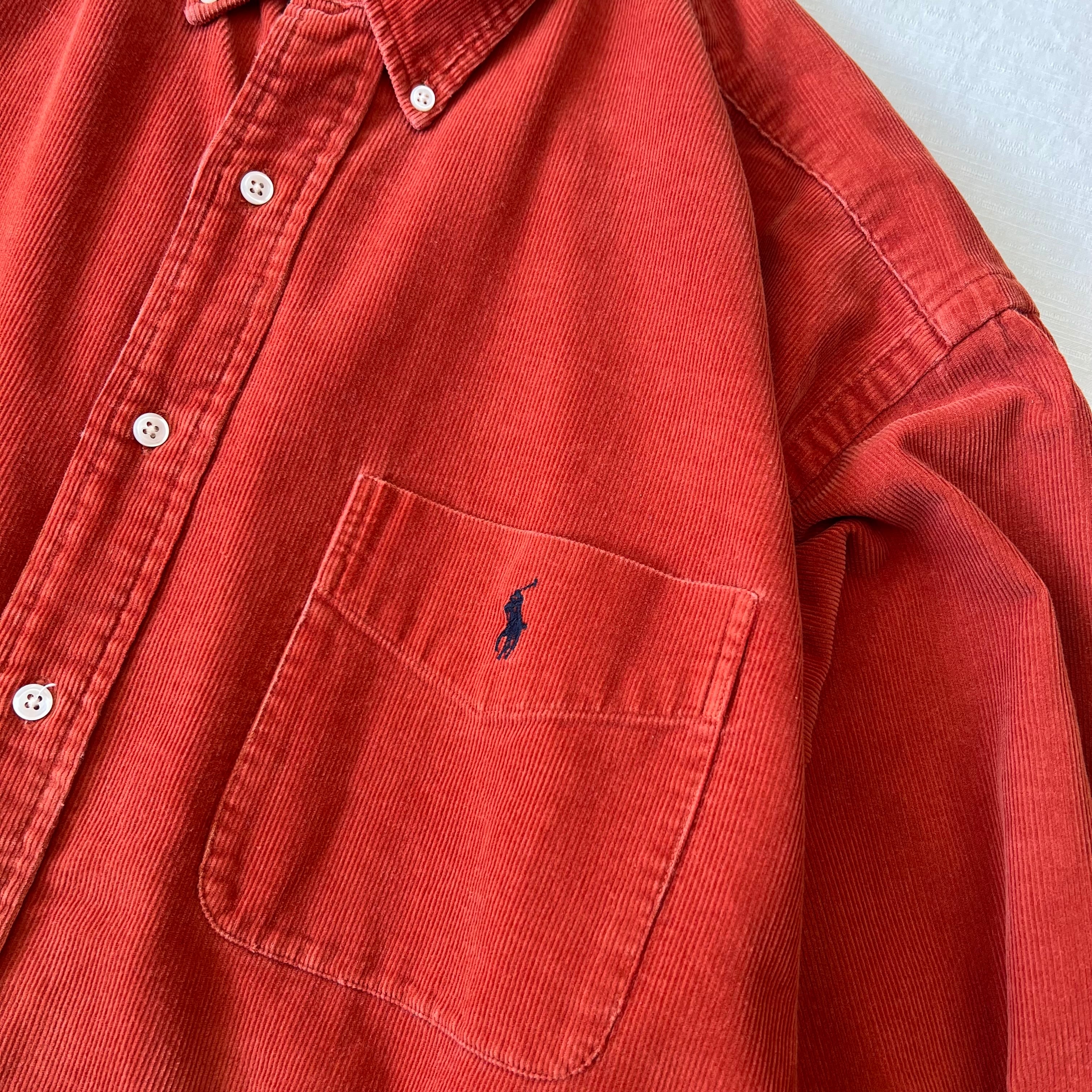 BIG SHIRT】90's Ralph Lauren/ラルフローレン “BIG SHIRT“ 細畝 BIG SHIRT】90's Ralph Lauren/ラルフローレン “BIG SHIRT“ 細畝