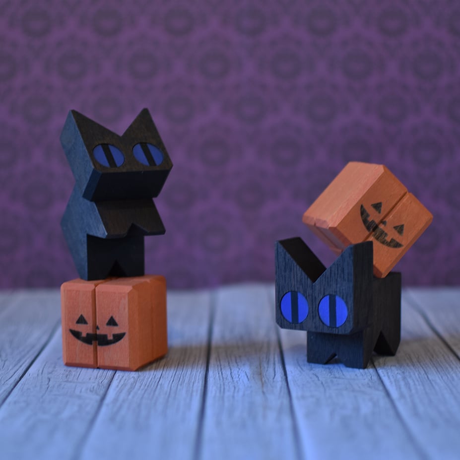 ネコブロック・ハロウィーン | こまむぐ |公式通販｜日本製木の