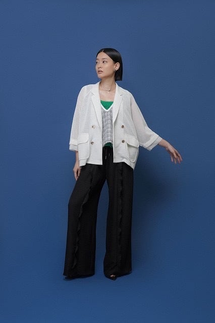 【CYAN tokyo】ニットライクメッシュWジャケット　ブラック ニットライクメッシュW ジャケット 601453 cyantokyo 003-2604 | BlueOnion