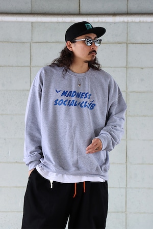 SLINK(スリンク) "MADNESS SOCIAL CLUB Logo Crew Sweat"(GRY)
