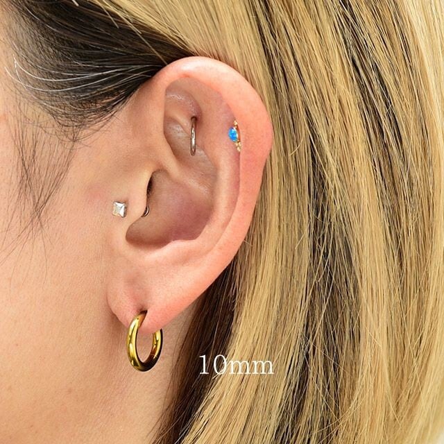 ワンタッチピアス 10G 全5色 リングピアス クリッカー リングピアス