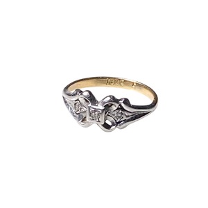 vintage 18ct gold × Platinum Diamond ring