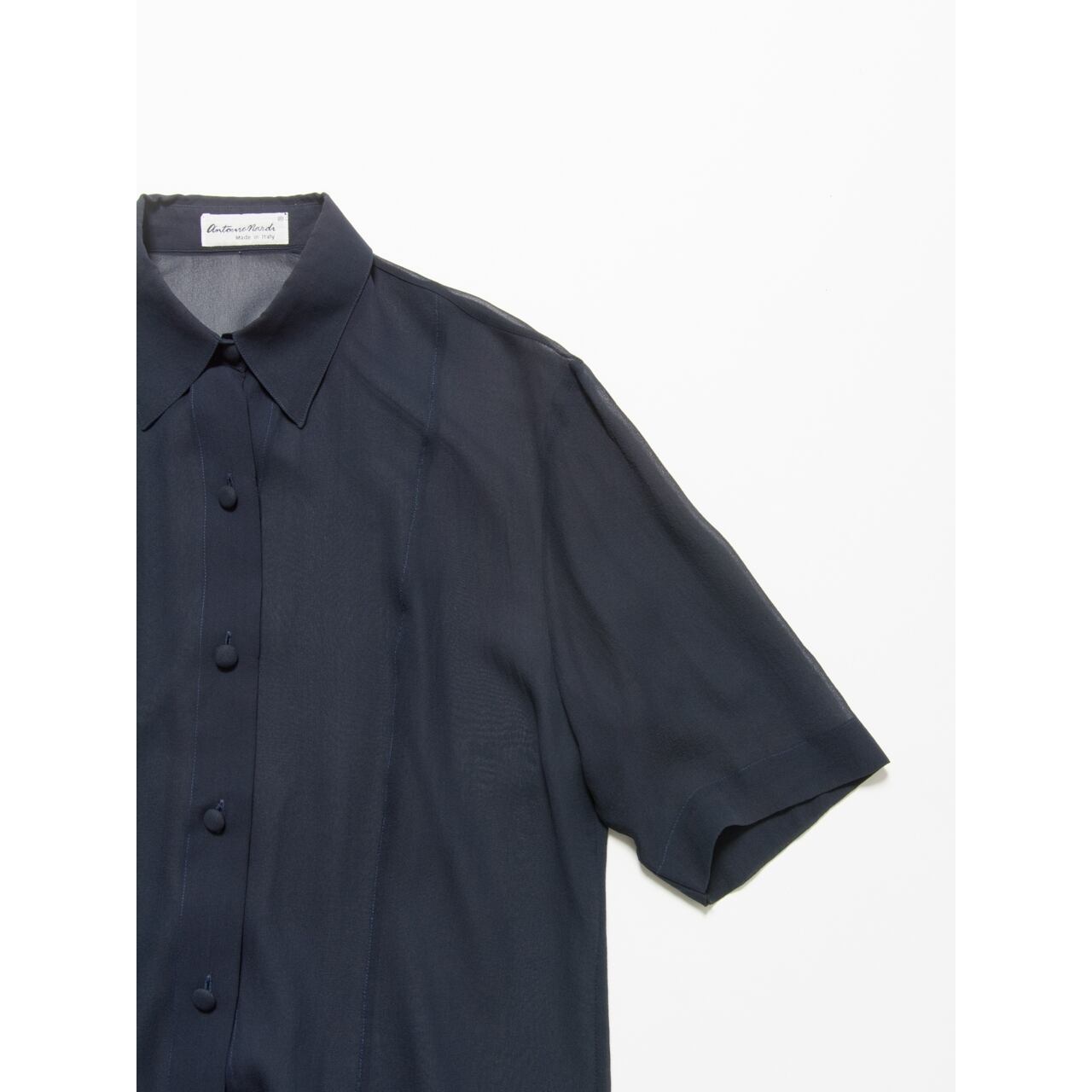 【Made in Italy】H/S chiffon blouse（イタリア製 半袖シフォンブラウス シャツ）4d