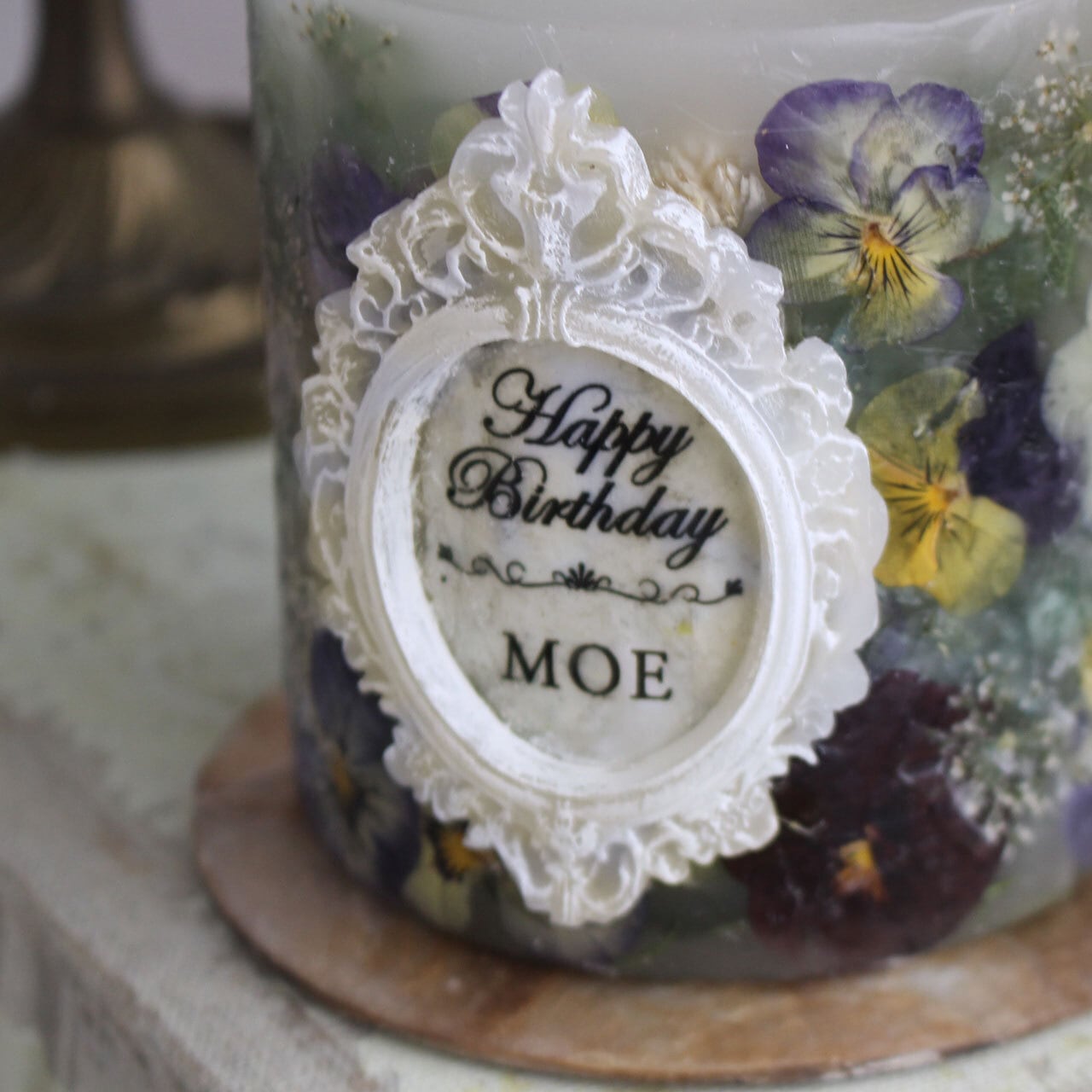 受注生産・人気商品】名入れキャンドル ボタニカルキャンドル