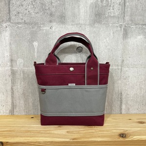 当店人気No.1.▽Bi Color Tote "M"【ワイン×グレー】