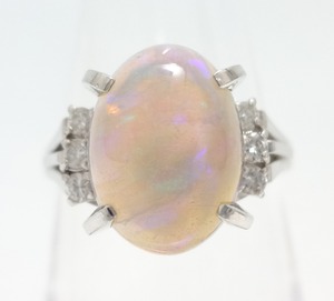 【SOLD OUT】天然ウォーターオパール　ダイヤモンドリング　プラチナ　2.81ct　～【Luxury】 Natural Water Opal Diamond Ring Platinum 2.81ct～