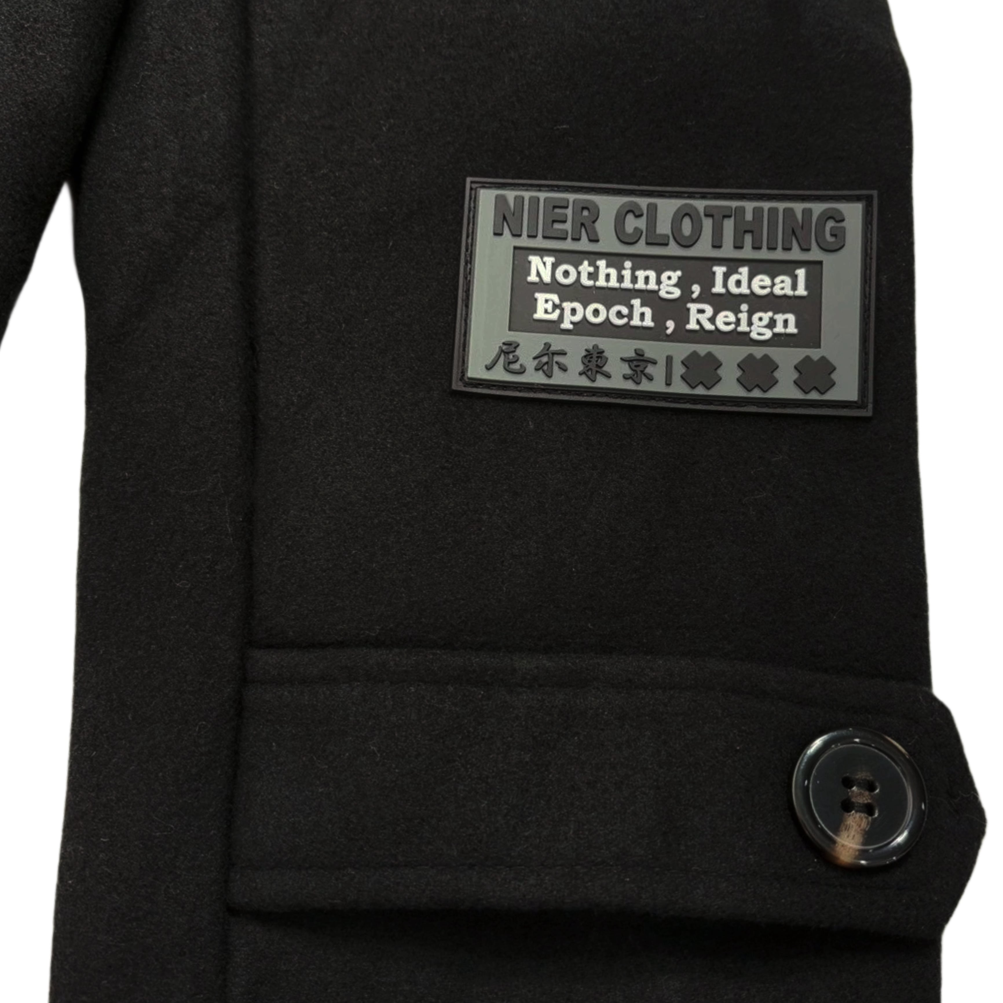 BLACK DOUBLE LONG COAT【内ポケット付き】 | NIER CLOTHING