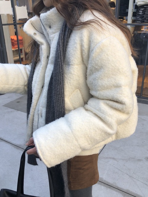 (verveine)  bigben alpaca tweed duck down short padding /  2color